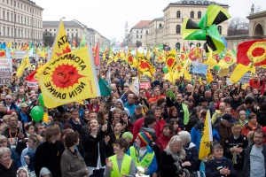 Anti-nuclear protest in Munich, Germany on 23rd March. Thorughout the country, more than 250,000 people protested against nuclear energy on this day.